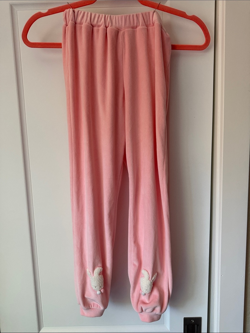 Familiar Japanese Brand Girls' Pink Bunny Cuff Jogger Sweatpants. Size 9-10